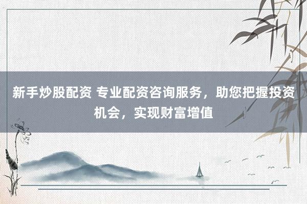 新手炒股配资 专业配资咨询服务，助您把握投资机会，实现财富增值