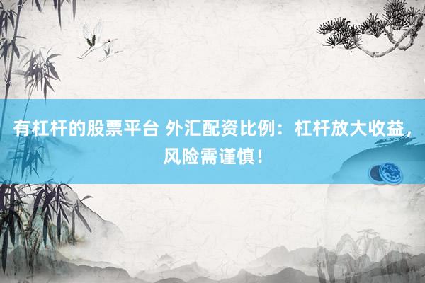 有杠杆的股票平台 外汇配资比例：杠杆放大收益，风险需谨慎！