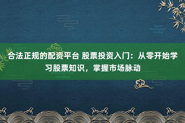 合法正规的配资平台 股票投资入门：从零开始学习股票知识，掌握市场脉动