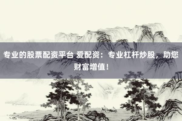 专业的股票配资平台 爱配资：专业杠杆炒股，助您财富增值！