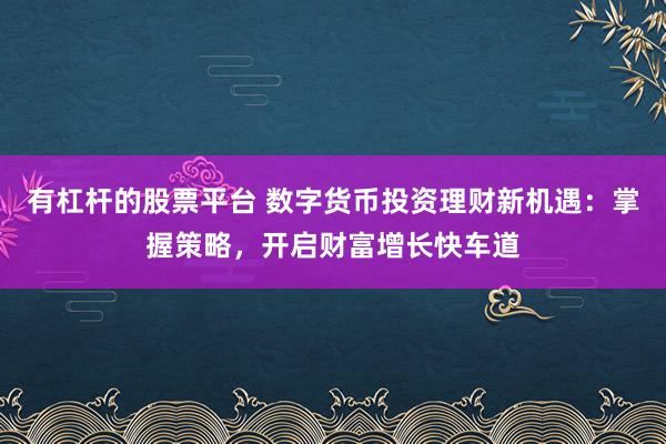 有杠杆的股票平台 数字货币投资理财新机遇：掌握策略，开启财富增长快车道