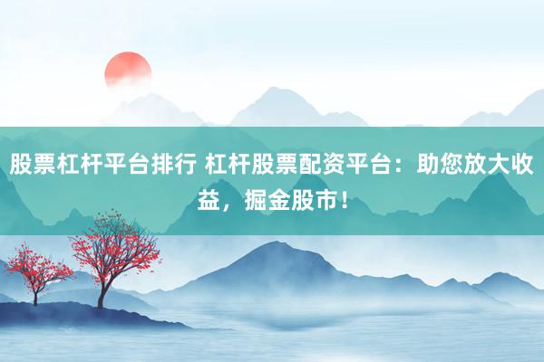 股票杠杆平台排行 杠杆股票配资平台：助您放大收益，掘金股市！