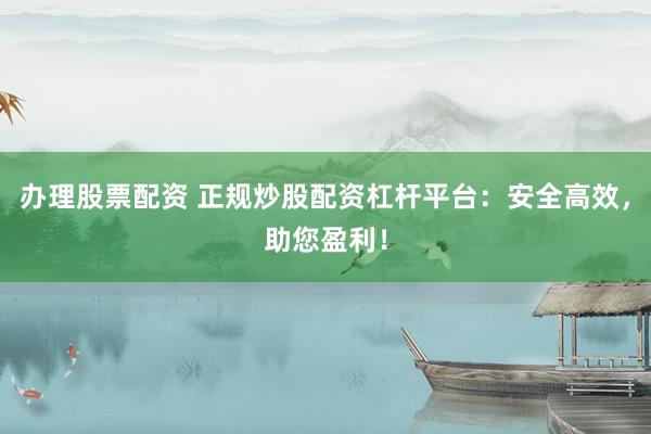 办理股票配资 正规炒股配资杠杆平台：安全高效，助您盈利！