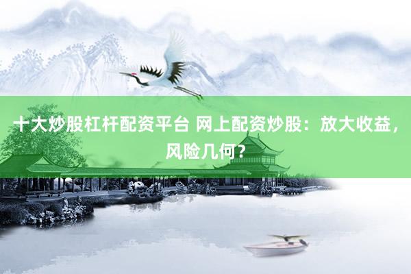 十大炒股杠杆配资平台 网上配资炒股:放大收益,风险几何?
