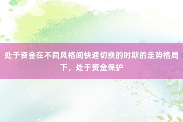 处于资金在不同风格间快速切换的时期的走势格局下，处于资金保护