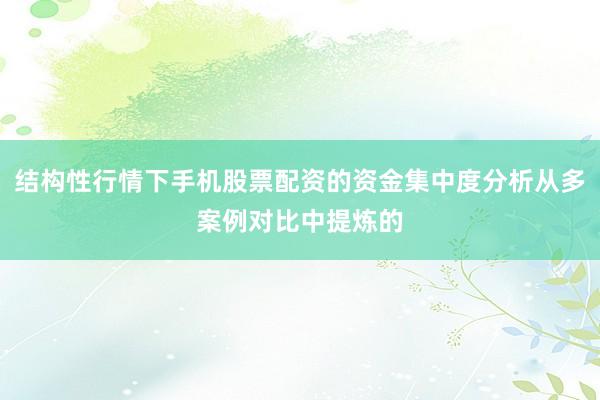 结构性行情下手机股票配资的资金集中度分析从多案例对比中提炼的