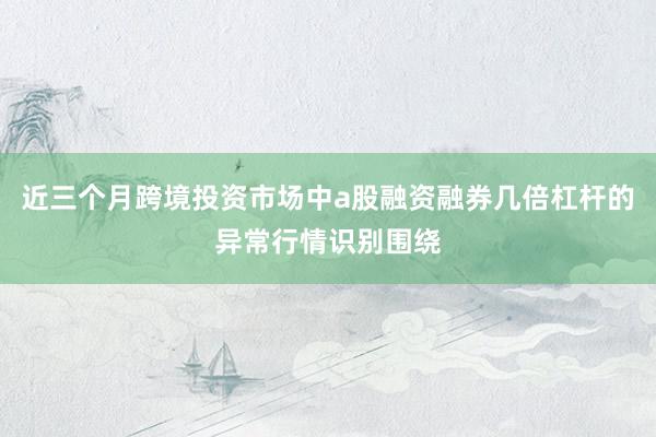近三个月跨境投资市场中a股融资融券几倍杠杆的异常行情识别围绕