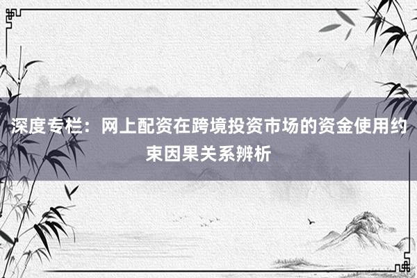 深度专栏：网上配资在跨境投资市场的资金使用约束因果关系辨析