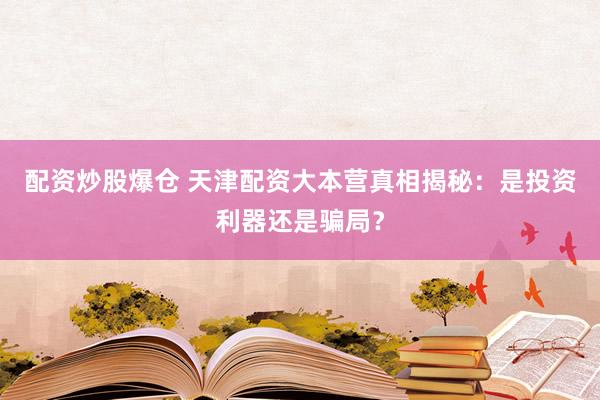 配资炒股爆仓 天津配资大本营真相揭秘：是投资利器还是骗局？